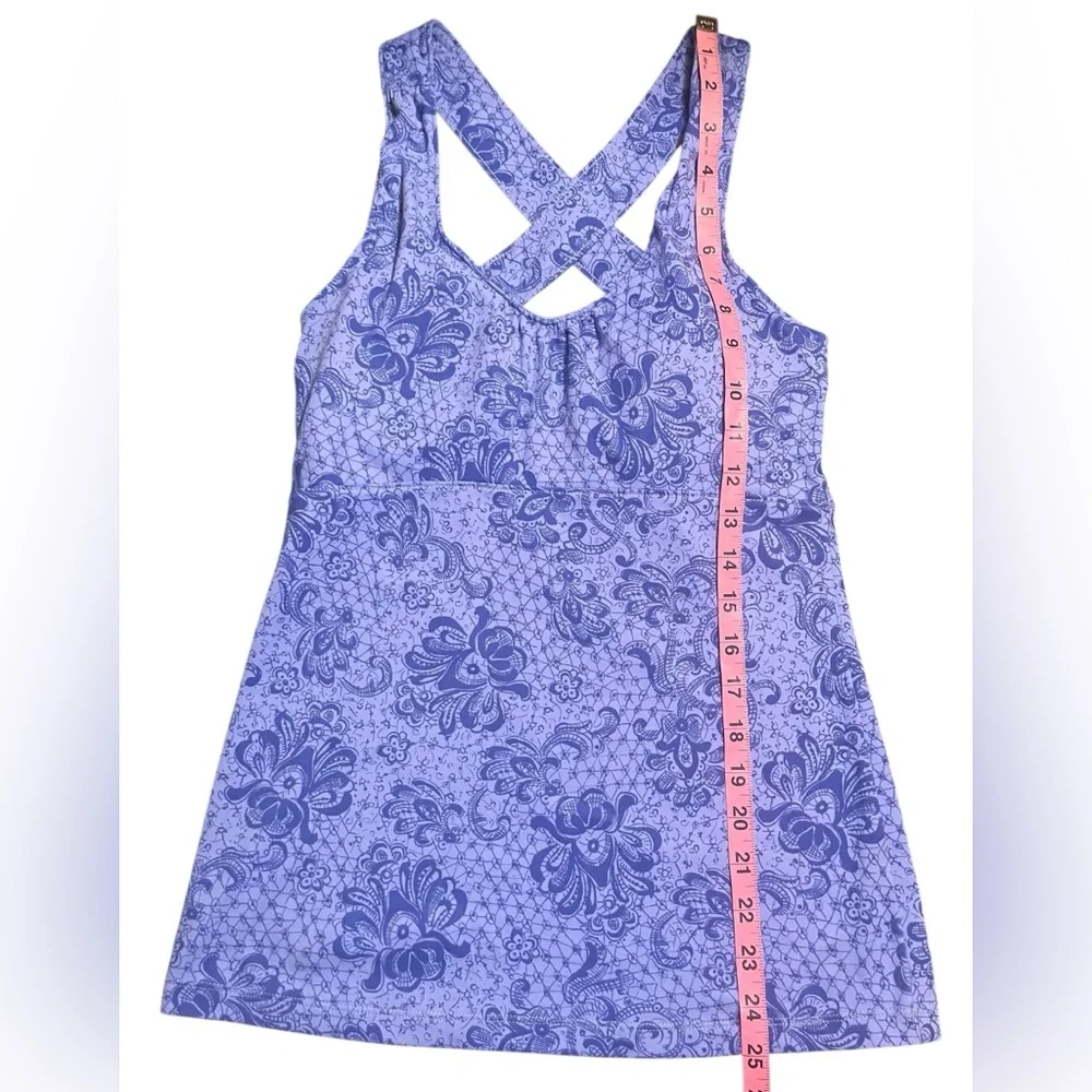 REI floral patterned periwinkle blue sleeveless tank top size XS EUC - Picture 5 of 6
